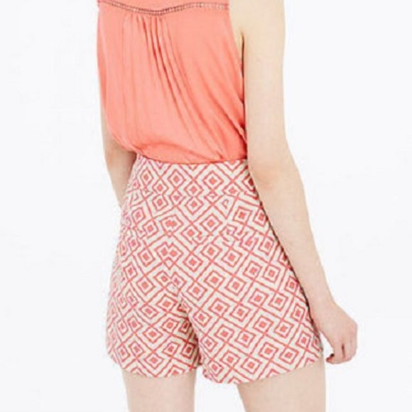 Ann Taylor Bright Begonia Diamond Side Zip Shorts - Picture 2 of 4